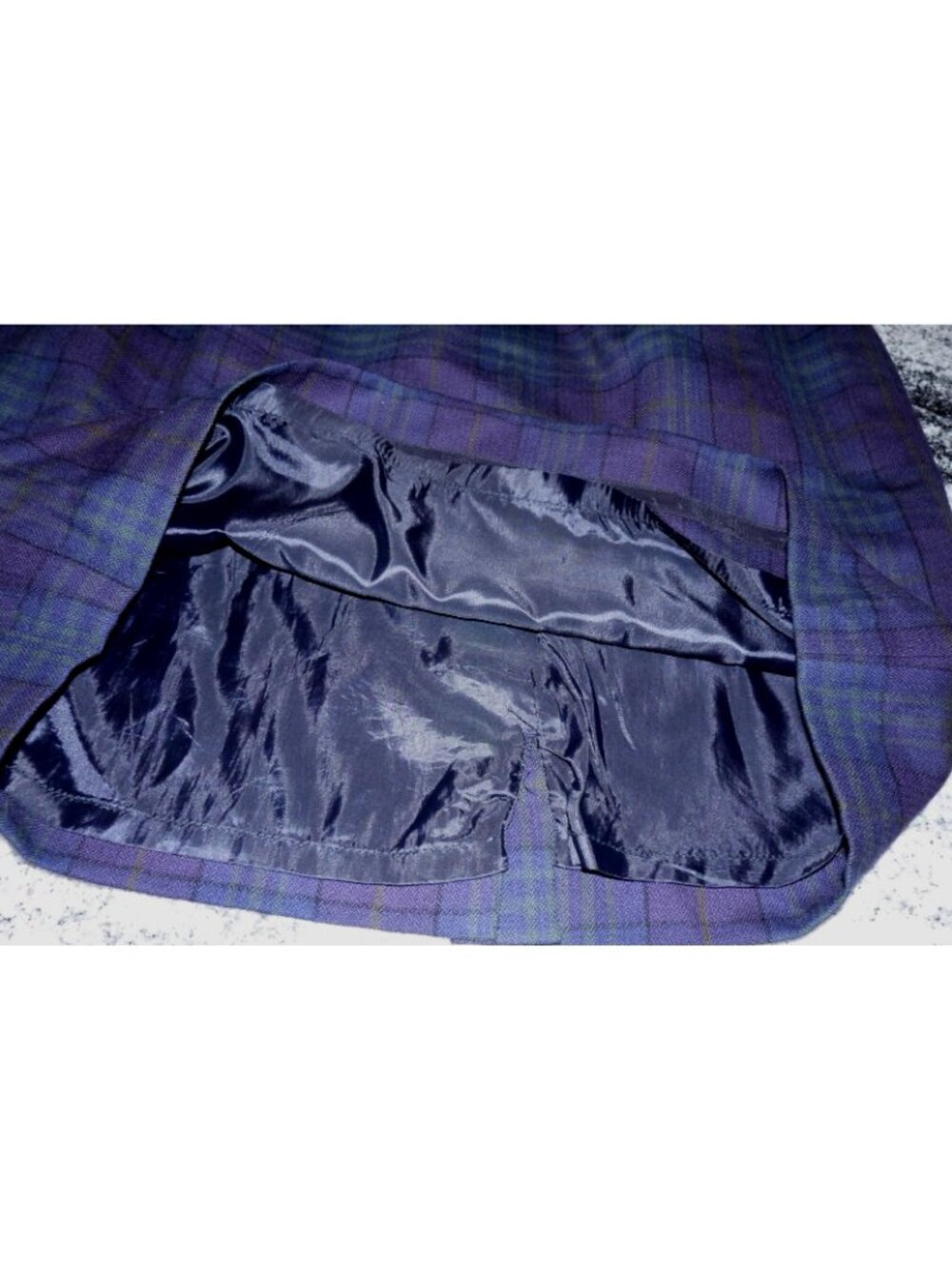 Christian Dior purple plaid wool suit jacket & pencil skirt Women's size 16 - Picture 9 of 10